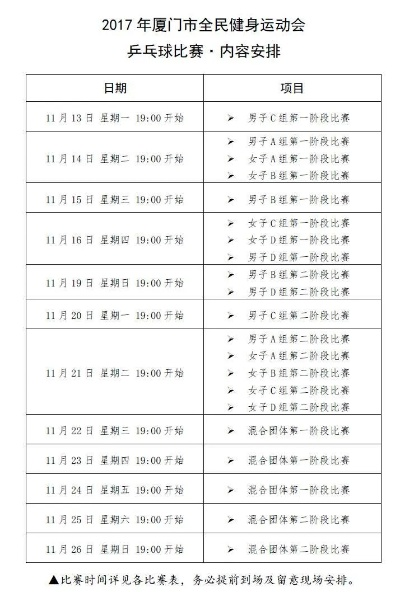 乒乓球2017年比赛日程安排是什么？